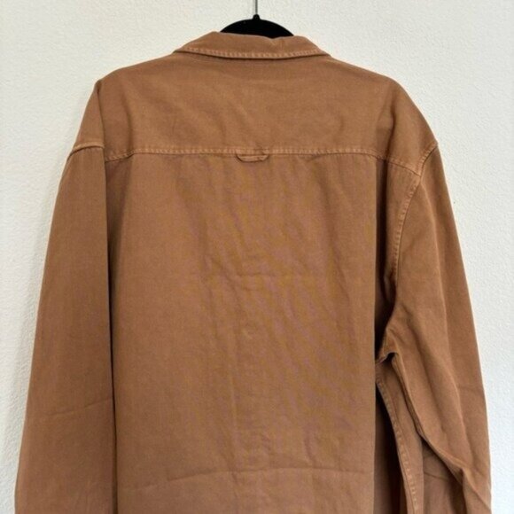 River Island Mens Size 3XL Dyed Twill Shirt in Stone Shacket NWT - Picture 5 of 8